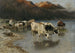 Berger avec vaches au bord du lac - Christian Mali — artwork view