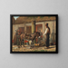 Engraving with figures and animals around the fountain - Christian Olavius Zeuthen — framed artwork on a wall