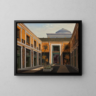 The Courtyard of the Thorvaldsen Museum - Christian Olavius Zeuthen — framed artwork on a wall