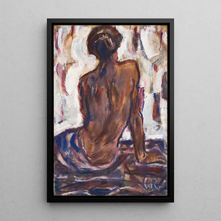 Nude female painting from behind - Christian Rohlfs — framed artwork on a wall