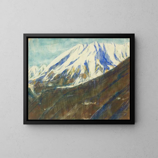 Ghiridone painting in the snow at Lake Maggiore - Christian Rohlfs — framed artwork on a wall