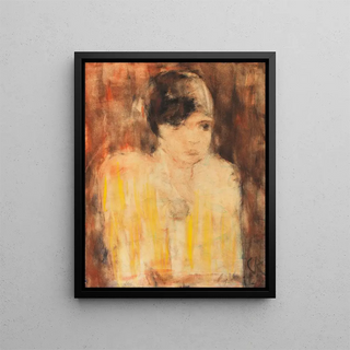 Young shameless woman and flip-flop - Christian Rohlfs — framed artwork on a wall