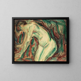 Acte féminin agenouillé - Christian Rohlfs — framed artwork on a wall