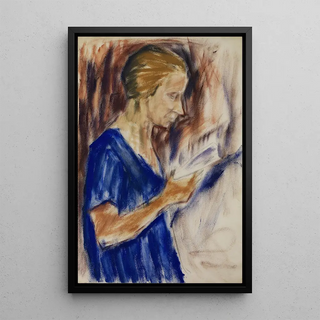 Portrait of Hélène Rohlfs - Christian Rohlfs — framed artwork on a wall