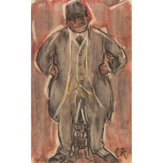 Portrait of a man with a dog - Christian Rohlfs — artwork view