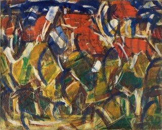 Red roofs under the trees - Christian Rohlfs — artwork view