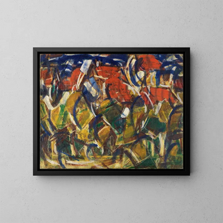 Red roofs under the trees - Christian Rohlfs — framed artwork on a wall