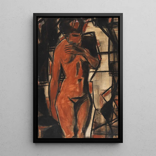 Female Nude Standing - Christian Rohlfs — framed artwork on a wall
