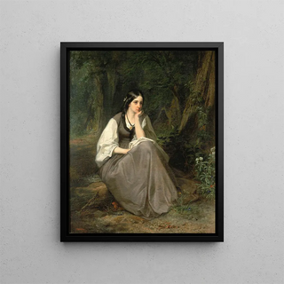 Évangéline - Christian Schussele — framed artwork on a wall