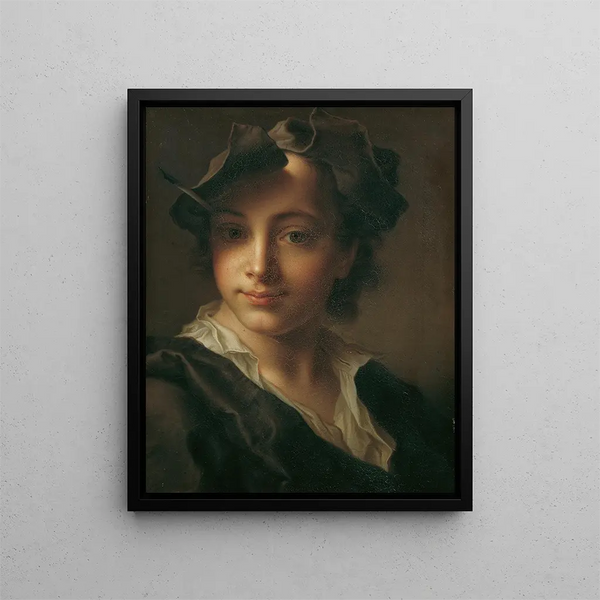 Portrait of a Boy - Christian Seybold — framed artwork on a wall