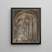 View of the interior of a church with Gothic windows and Baroque furniture - Christian Stöcklin — framed artwork on a wall