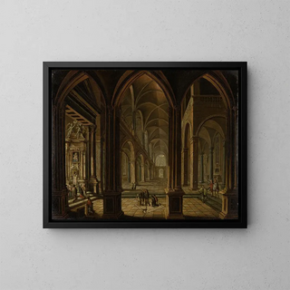 Interior church painting - Christian Stöcklin — framed artwork on a wall
