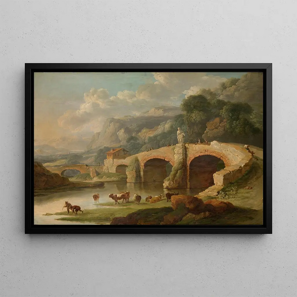 Italian landscape painting - Christian Wilhelm Ernst Dietrich — framed artwork on a wall