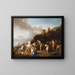 Pastoral landscape with Diana and her nymphs - Christian Wilhelm Ernst Dietrich — framed artwork on a wall
