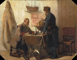 Heemskerck and Barents planning their second expedition to the Far North - Christoffel Bisschop — artwork view