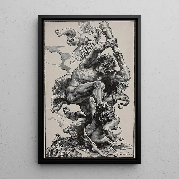 Hercules killing desire - Christoffel Jegher — framed artwork on a wall