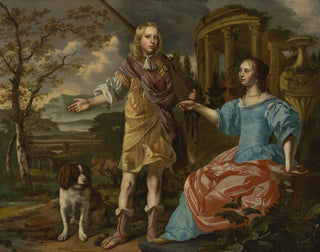 Portrait of a hunter with a lady - Christoffel Pierson — artwork view