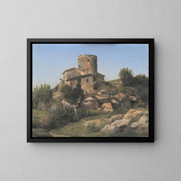 a building near Tor di Quinto, near Rome - Christoffer Wilhelm Eckersberg — framed artwork on a wall
