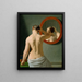 a woman nude styling her hair in front of a mirror - Christoffer Wilhelm Eckersberg — framed artwork on a wall