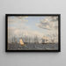 a Russian fleet at anchor near Elseneur - Christoffer Wilhelm Eckersberg — framed artwork on a wall