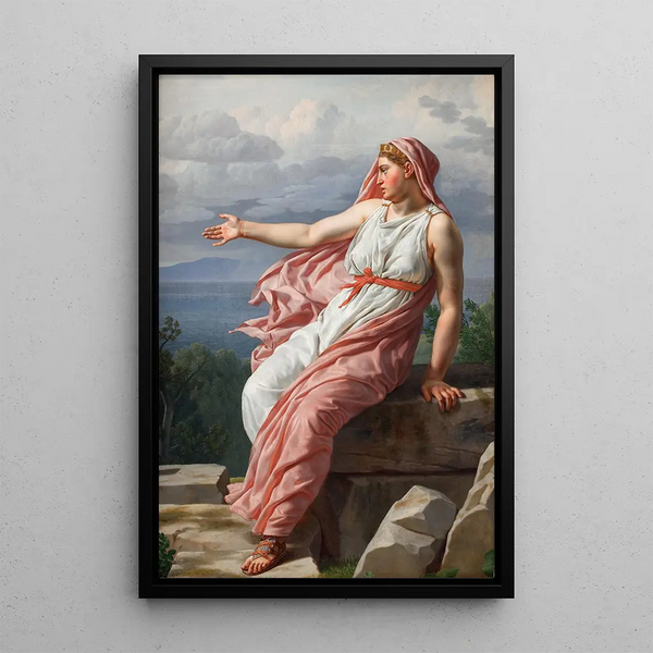 Les adieux d'Alcyone à son mari d'après Les Métamorphoses d'Ovide chant XI - Christoffer Wilhelm Eckersberg — framed artwork on a wall