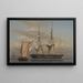 an American sailing schooner at anchor while her sails dry - Christoffer Wilhelm Eckersberg — framed artwork on a wall
