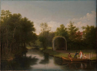 Aire de repos dans le parc du manoir de Sanderumgrd - Christoffer Wilhelm Eckersberg — artwork view