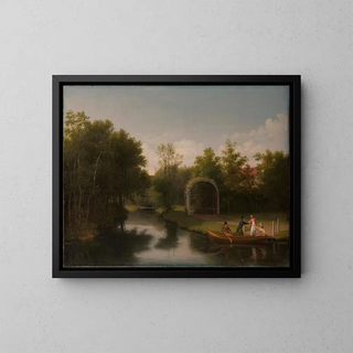Aire de repos dans le parc du manoir de Sanderumgrd - Christoffer Wilhelm Eckersberg — framed artwork on a wall