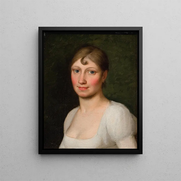 Christine Rebekka Eckersberg née Hyssing, first wife of the artist - Christoffer Wilhelm Eckersberg — framed artwork on a wall