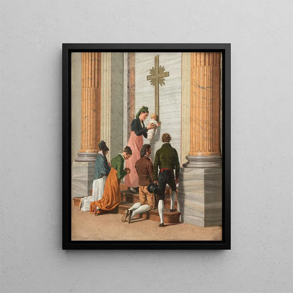 Devotion to the Holy Door of St. Peter's Basilica - Christoffer Wilhelm Eckersberg — framed artwork on a wall