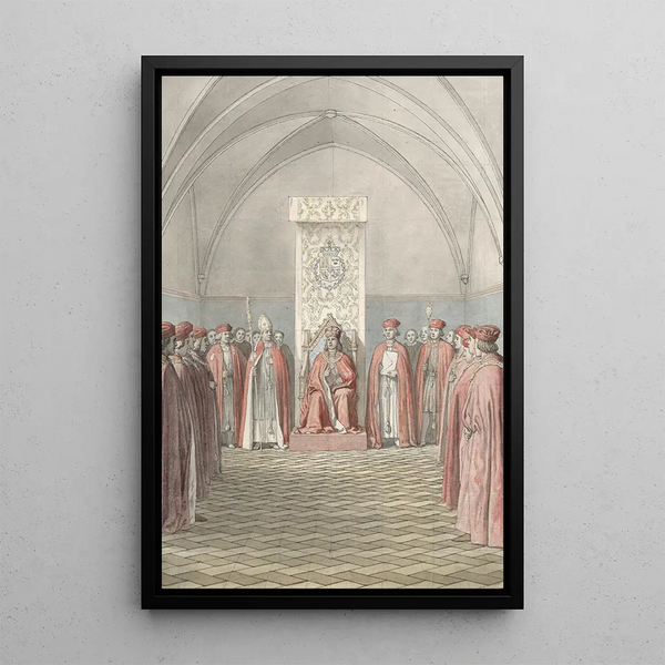 The Foundation of the Elephant Order - Christoffer Wilhelm Eckersberg — framed artwork on a wall