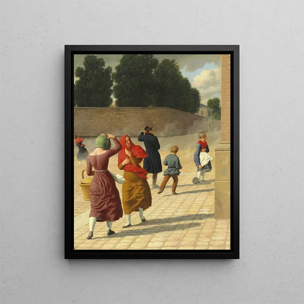 A Storm - Christoffer Wilhelm Eckersberg — framed artwork on a wall