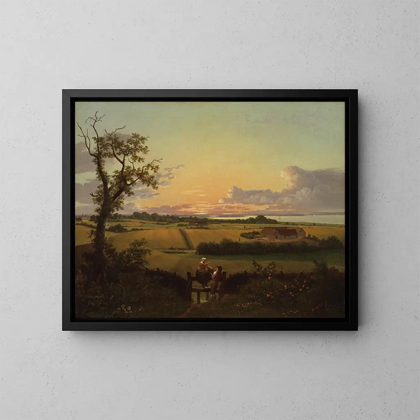 Landscape with a Passage, the Island of Mn - Christoffer Wilhelm Eckersberg — framed artwork on a wall