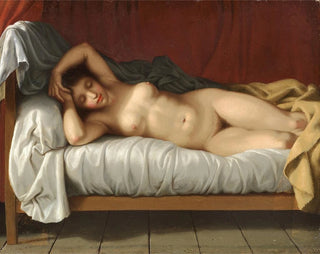Sleeping Model Painting - Christoffer Wilhelm Eckersberg — artwork view