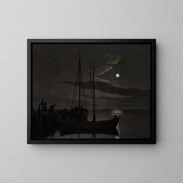 Moonlight Image - Christoffer Wilhelm Eckersberg — framed artwork on a wall