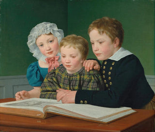 Portrait of the children of CF Holms: Adam, Vilhelm, Pauline, Frederikke, and Johan Chr Julius - Christoffer Wilhelm Eckersberg — artwork view
