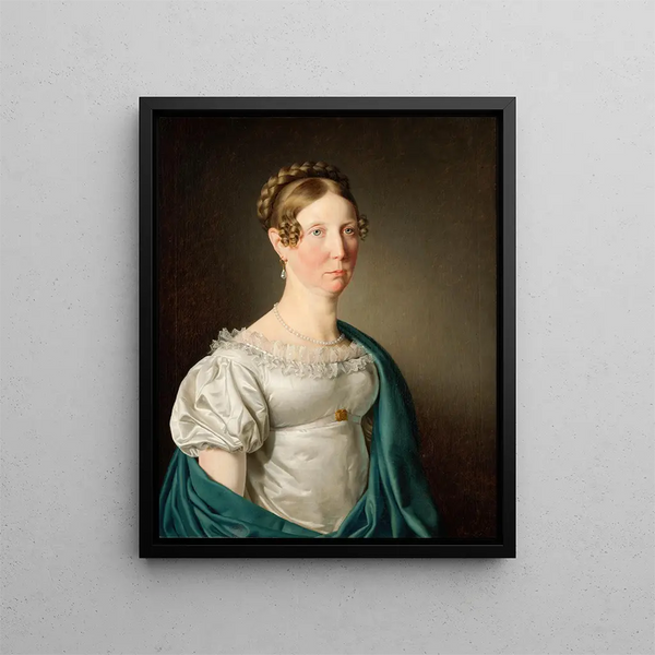 Portrait of a Lady - Christoffer Wilhelm Eckersberg — framed artwork on a wall