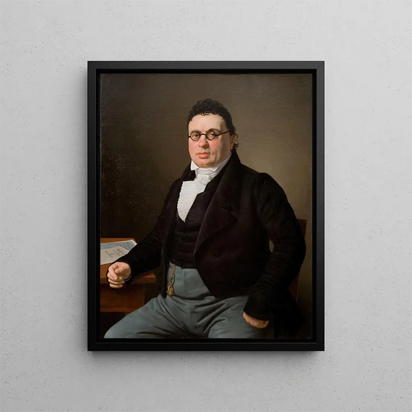 Portrait of Merchant Joseph Raphaël - Christoffer Wilhelm Eckersberg — framed artwork on a wall