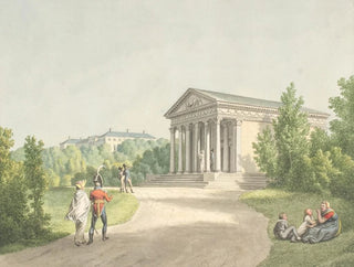 Perspective of the Frederiksberg Garden near the Castle and the Apollo Temple - Christoffer Wilhelm Eckersberg — artwork view