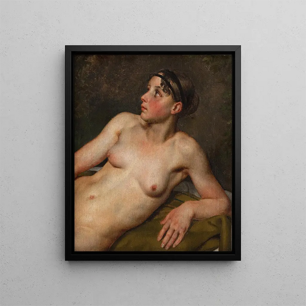 Nude Woman Lying Down - Christoffer Wilhelm Eckersberg — framed artwork on a wall