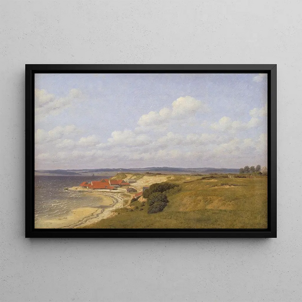 Tuileries Painting by Renbjerg near Flensburg Fjord - Christoffer Wilhelm Eckersberg — framed artwork on a wall