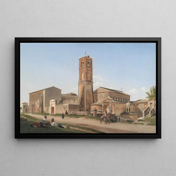 Sant'Agnese fuori le mura, Rome - Christoffer Wilhelm Eckersberg — framed artwork on a wall
