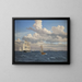 Boats in the Sound north of Kronborg Castle in Elsinore - Christoffer Wilhelm Eckersberg — framed artwork on a wall