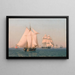Ships under sail with a light breeze on a clear summer afternoon - Christoffer Wilhelm Eckersberg — framed artwork on a wall