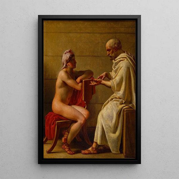 Socrates and Alcibiades - Christoffer Wilhelm Eckersberg — framed artwork on a wall