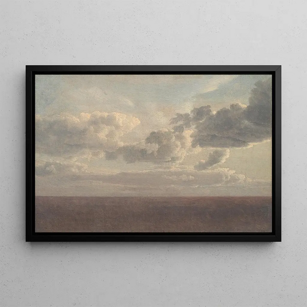 Study of clouds above the sea - Christoffer Wilhelm Eckersberg — framed artwork on a wall