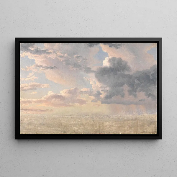 Study of Clouds above the Strait - Christoffer Wilhelm Eckersberg — framed artwork on a wall