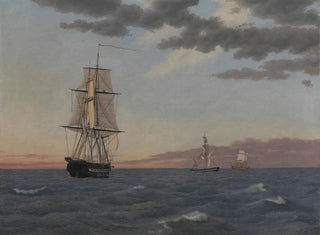 La Corvette Galathea à l'ancre pour envoyer de l'aide au brick Saint Jean - Christoffer Wilhelm Eckersberg — artwork view