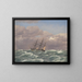 La Corvette Galathea dans une tempête en mer du Nord - Christoffer Wilhelm Eckersberg — framed artwork on a wall