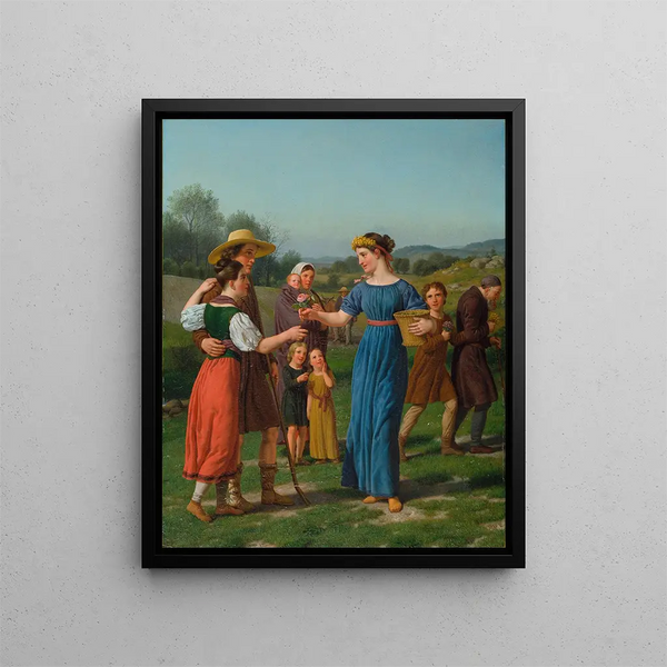 La Jeune Fille de Loin after the poem by Schiller - Christoffer Wilhelm Eckersberg — framed artwork on a wall